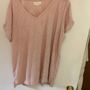 Pleasant Blush V-Neck Short Sleeve Tee by Peace@Pearls
